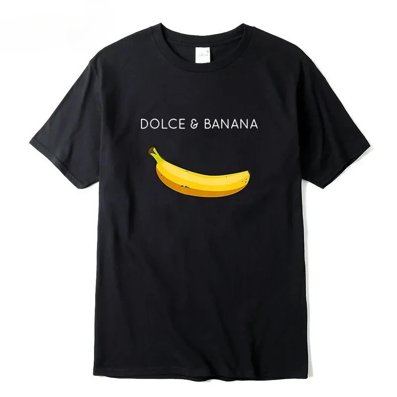 Summer Men's T-shirt High Quality 100% Cotton Funny Banana Printing Casual Loose O-neck Men Short Sleeve T-shirt Male Tees Tops - view 2