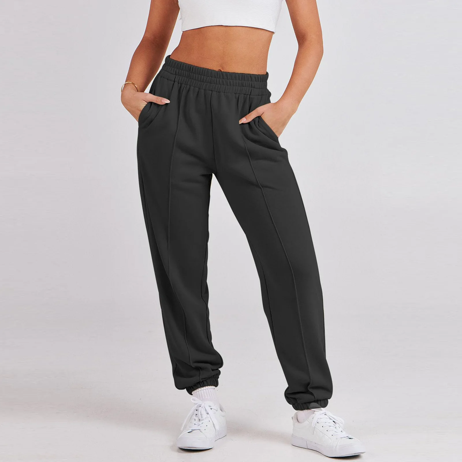 

Women's Sweatpants Baggy Casual High Waisted Workout Athletic Cinch Bottom Joggers Pants