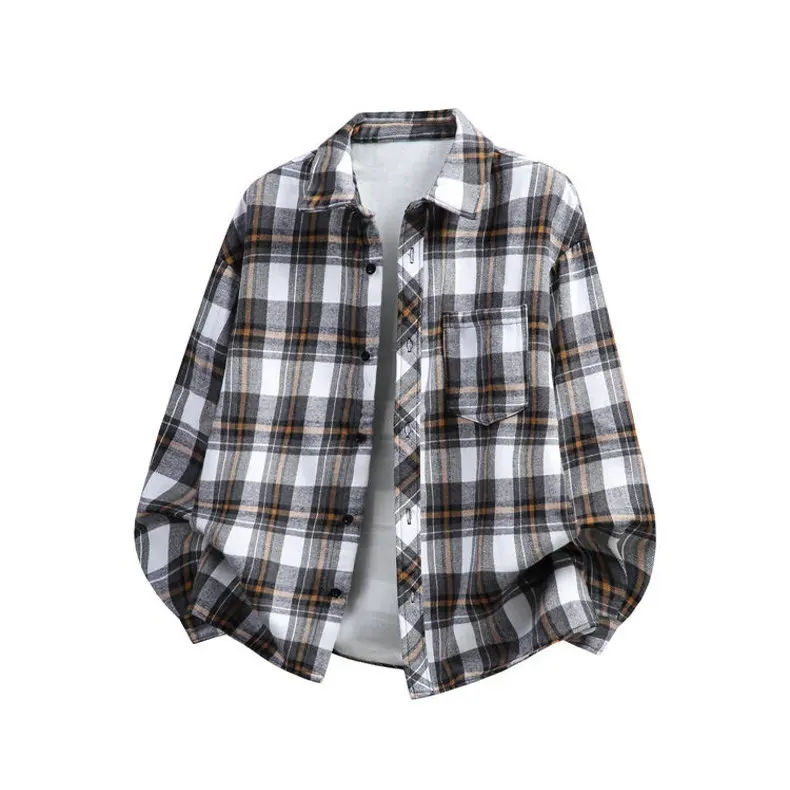 

Мужское винтажное свободное пальто в клетку в стиле ретро с пуговицами, молодежное, повседневное