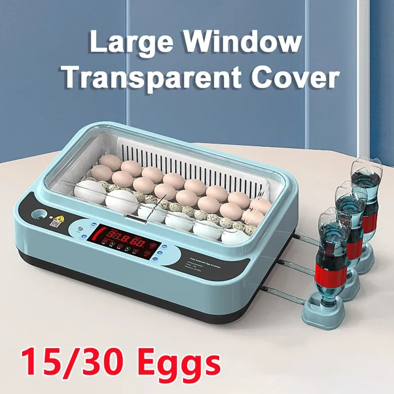 

15/30 Egg Chicken Duck Quail Egg Incubator Hatching Machine Automatic Controlled Temperature Intelligent Incubation Farm Supplie