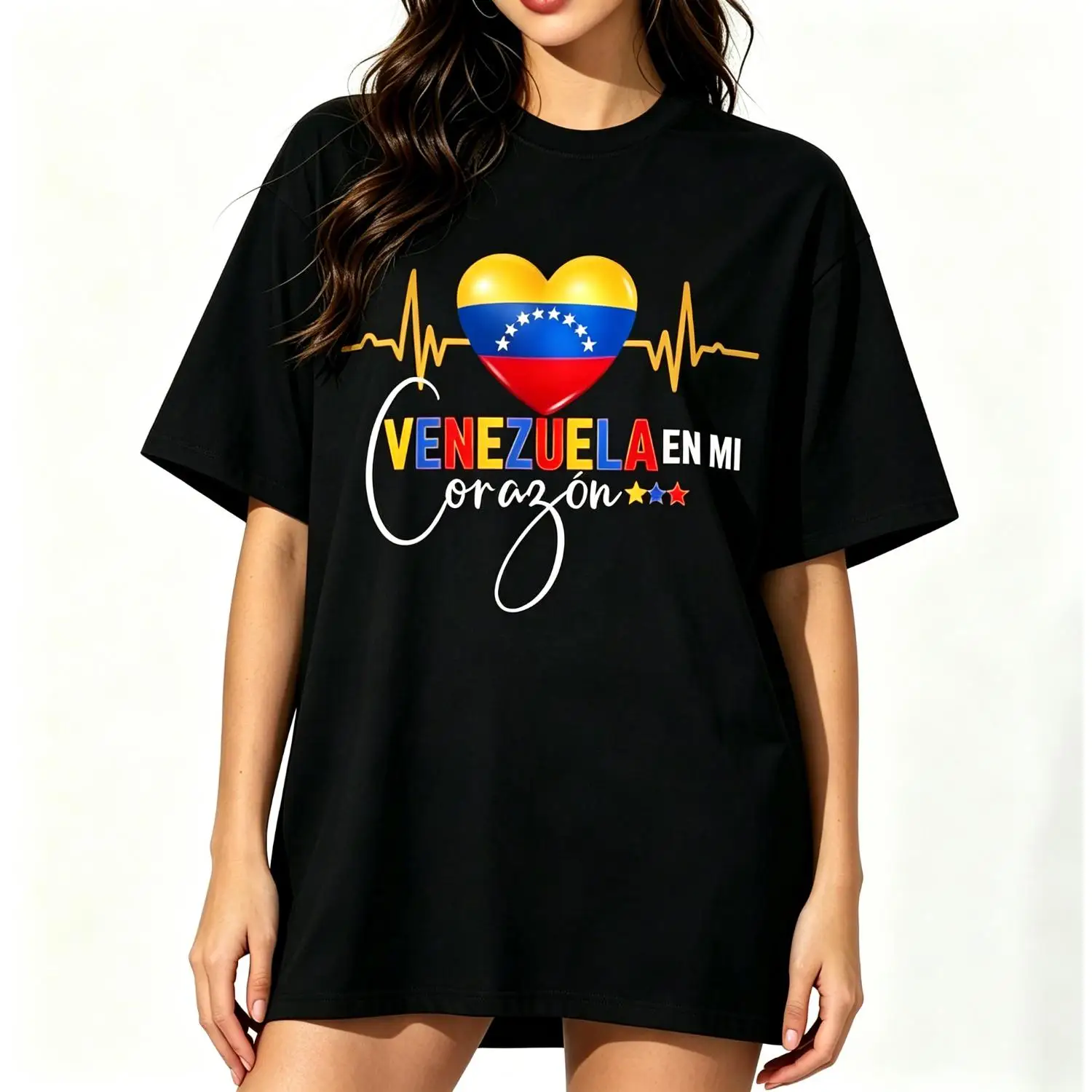 Venezuela en el Corazon Venezuelan Pride T-Shirt Small