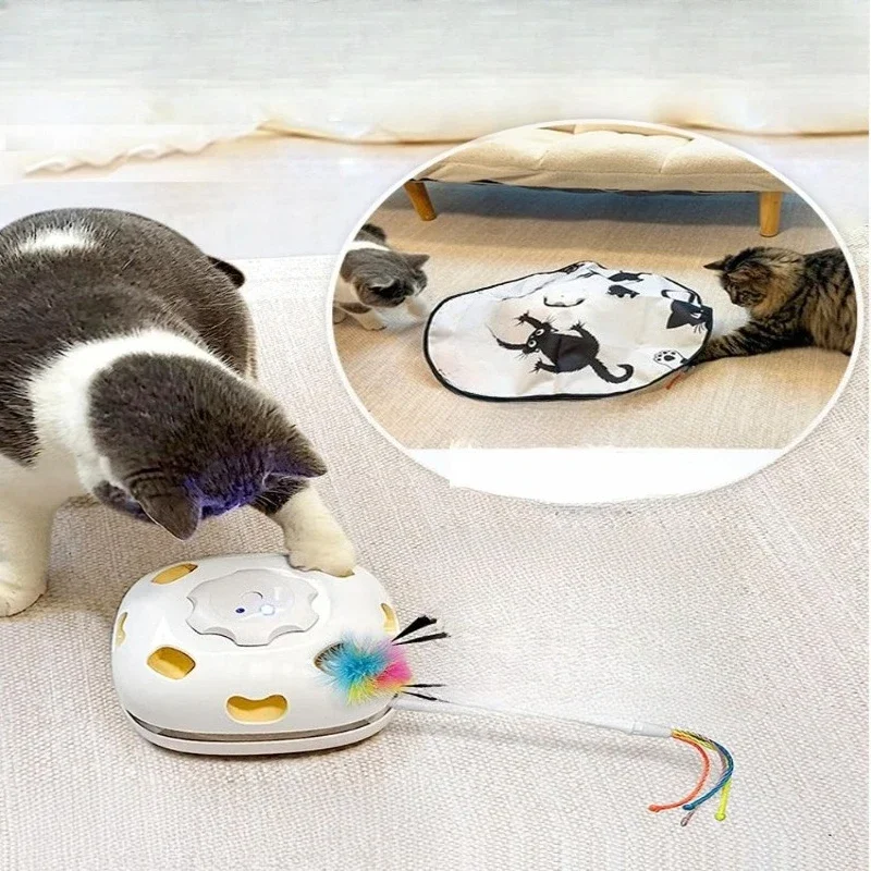 Cat electric intelligent automatic cat teaser, whack-a-mole, peek-a-boo, self-hi, boredom-relieving artifact, cat supplies