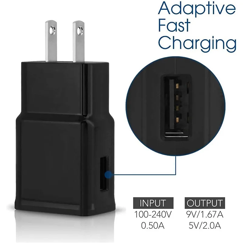 15W US Plug For SAMSUNG Galaxy S8 S9 9V1.67A Fast Charging 120CM USB C Cable Wall Charger For S10e 9C S10 Plus A710 A70 A50 A60