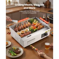 SucceBuy Commercial Electric Griddle 50-300°C Adjustable Temp Control, Stainless Steel Countertop Flat Top Grill for Steak Panc 3