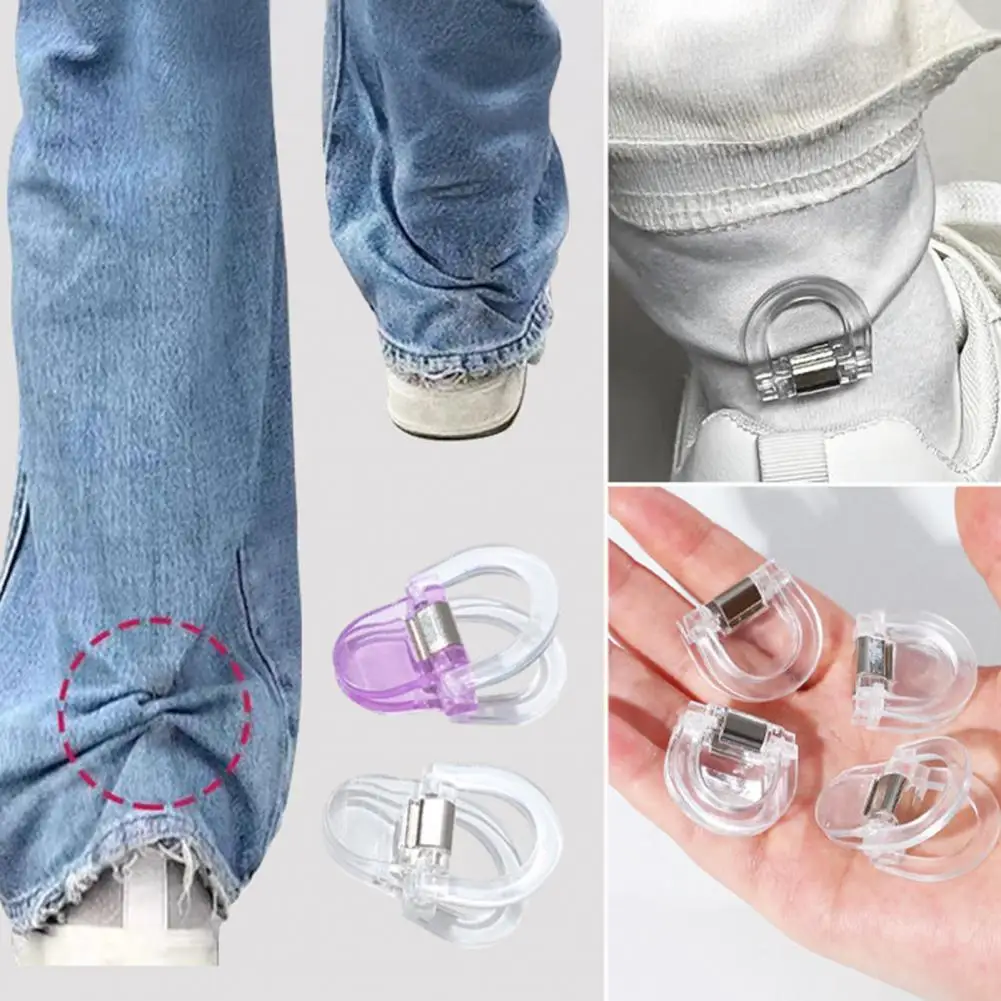 Pants Hem Clips Plastic Pants Clips 2pcs Pants Leg Shortening Clips No Sewing Hem Adjustment Tools Reusable Plastic Trousers