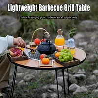 ForFolding Camping Table pliante Outdoor Charcoal Barbecue Grill Portable Fire Wood Heater Stove Table BBQ Brazier