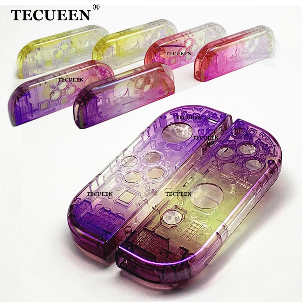 

Blu-ray Gradient Color Replacement Housing Shell Case for Nintendo Switch Joy-Con Front Back Cover with Tools