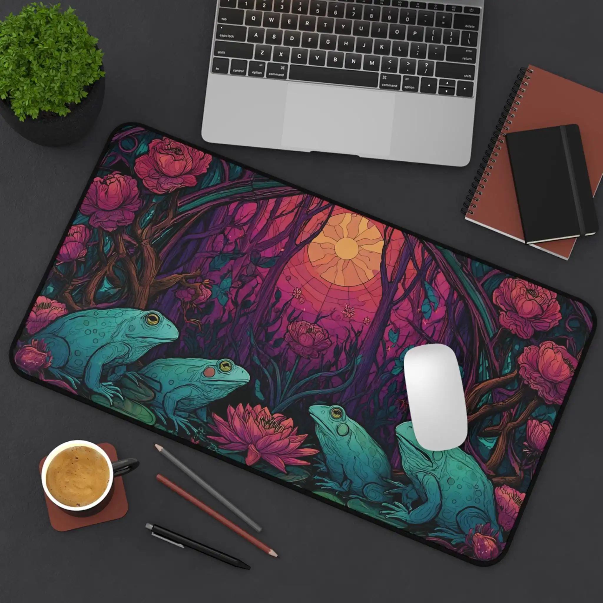 

Neon Frog Themed Mouse Pad, Anti-slip and Waterproof Mouse Pad, Office Game Desk Decoration Mat, The Perfect Gift for Friends.