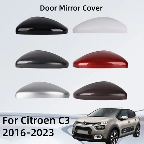 Imagen 2 del producto Accesorios de visión trasera de coche, cubierta de espejo de puerta, reemplazo de coche para Citroen C3 2016 2017 2018 2019 2020 2021 2022 2023