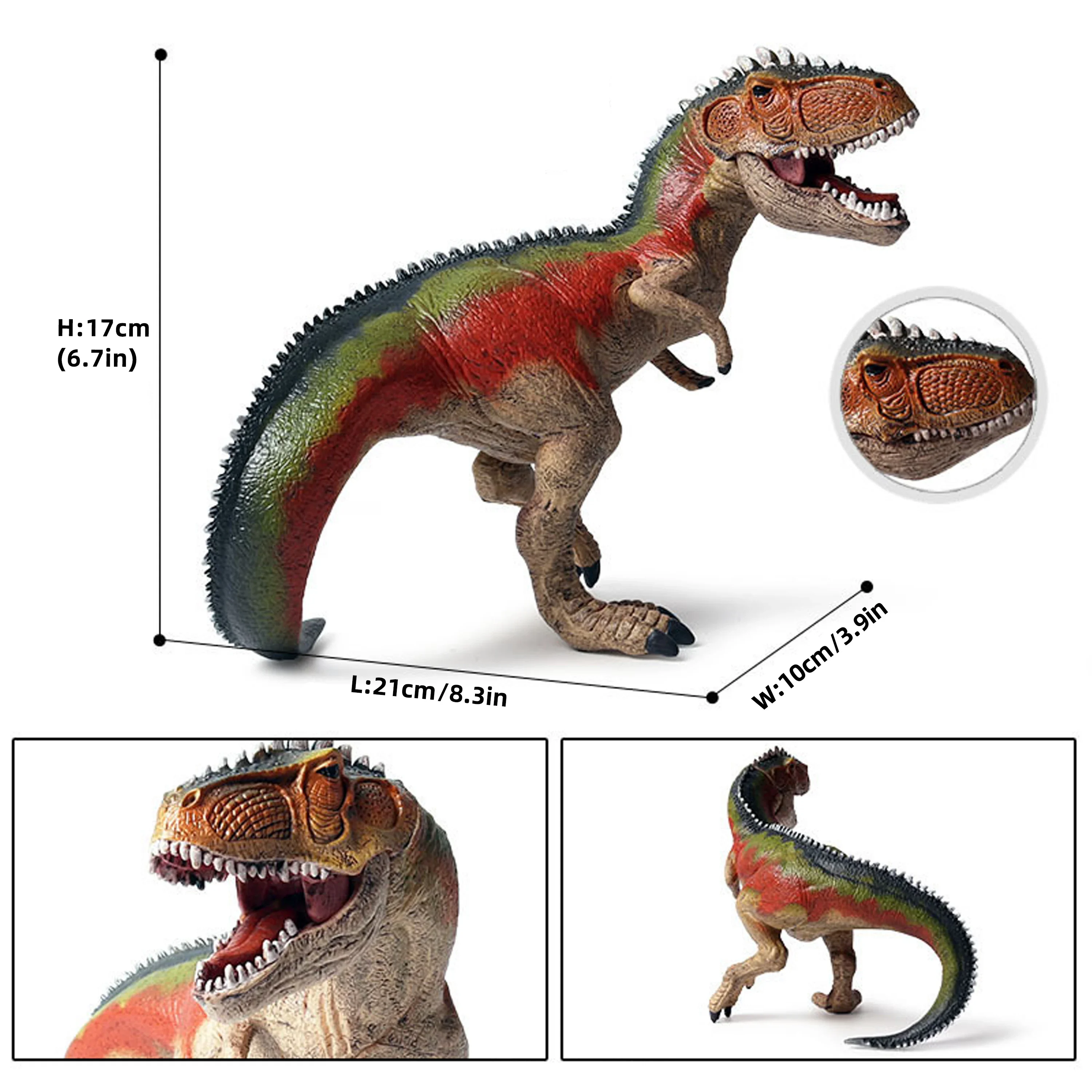 جديد الجوراسي البرتقالي Giganotosaurus نموذج ثابت الحديقة الجوراسية الفيلم الديكور جمع هالوين عيد الميلاد هدية عيد ميلاد لعبة أطفال