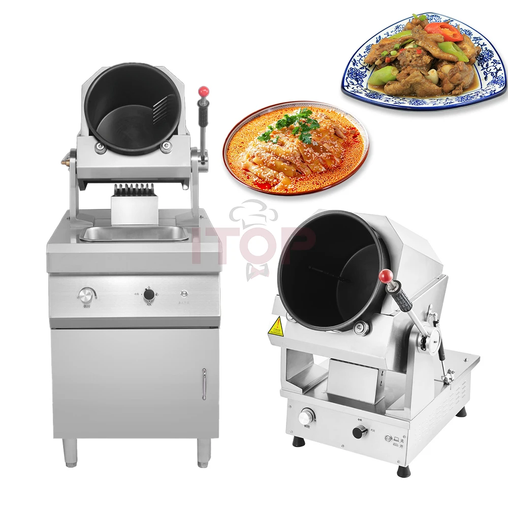 STLF JW Commercial Intelligent Electric Automatic Fried Rice Cooking Auto Drum Rotating Gas Electric Fried Rice Robot Wok Ma