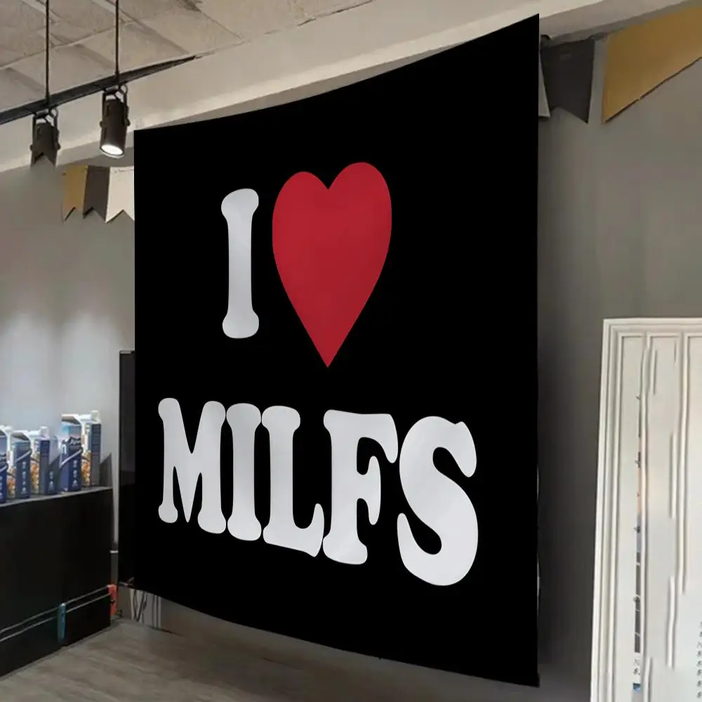 MILF Lover Tapestry Custom Living Bedroom Party Dormitory Interior Wall Bohemian Decoration Attached Clip