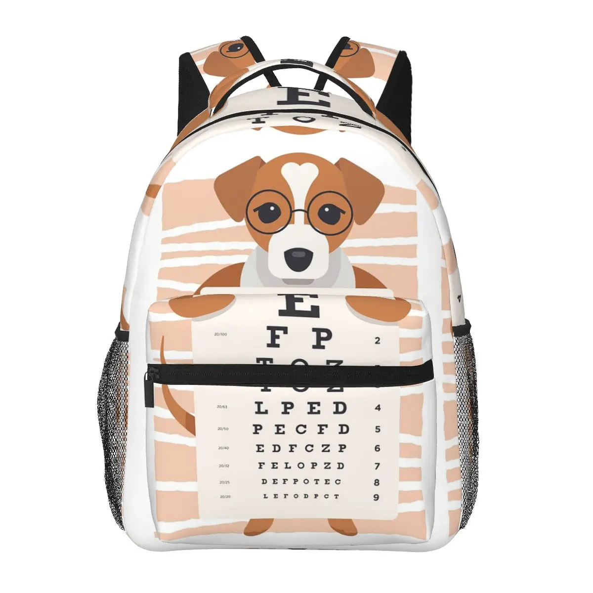 Dog Eye Chart Dog Backpacks Boys Girls Bookbag Students School Bags Cartoon Laptop Rucksack Shoulder Bag Large Capacity