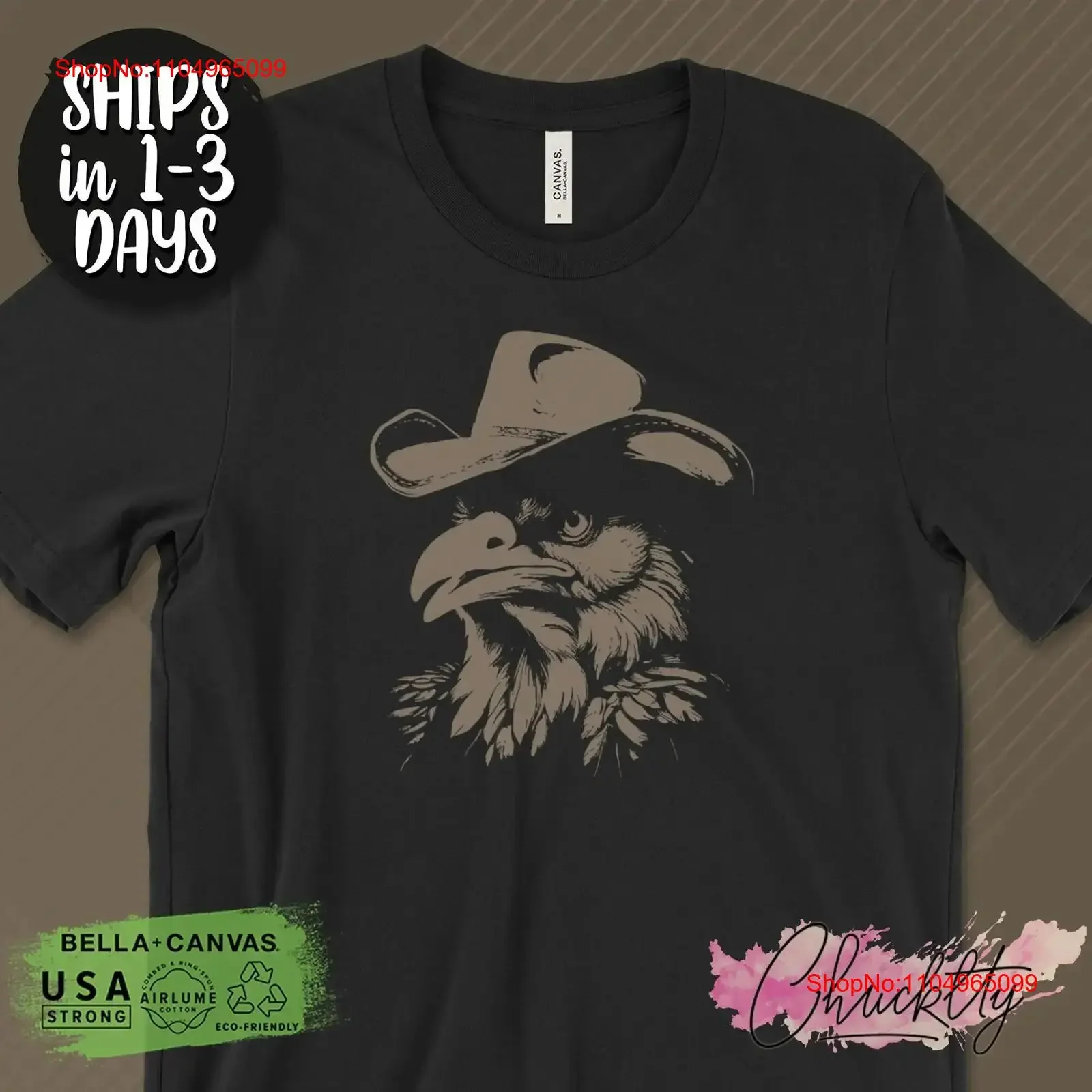 

Eagle with Cowboy Hat T Shirt Western Unique Design Country Style Trendy vintage Washed Casual Stretched graphic Comfortable