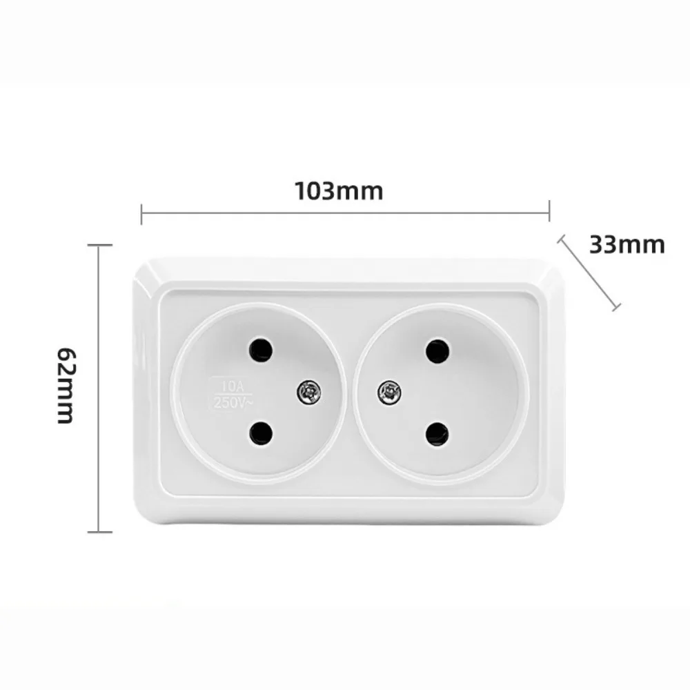 Classic White Wall Switch Wall Surface Mount Flame Retardant Rocker Light Switch EU Standard EU Socket