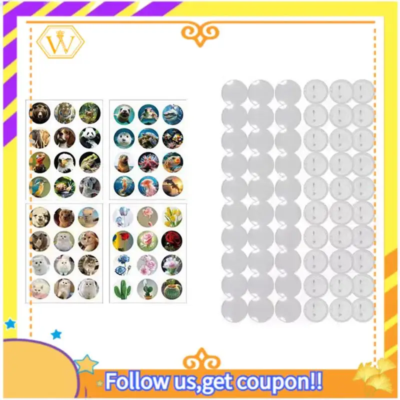 Latest-Simple Badges Button Maker Machine Button Part , DIY Pin Badge Button Press Machine 48Pcs Button Parts