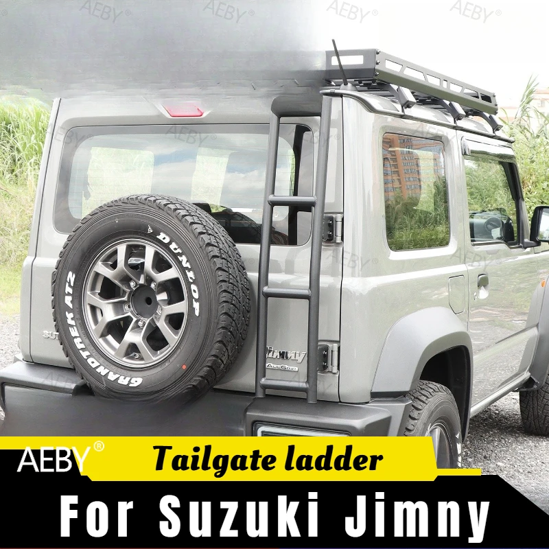For Suzuki Jimny 2019-2026 Aluminum folding tailgate ladder,Tailgate ladder F model,Rear pedal climbing,external accessories