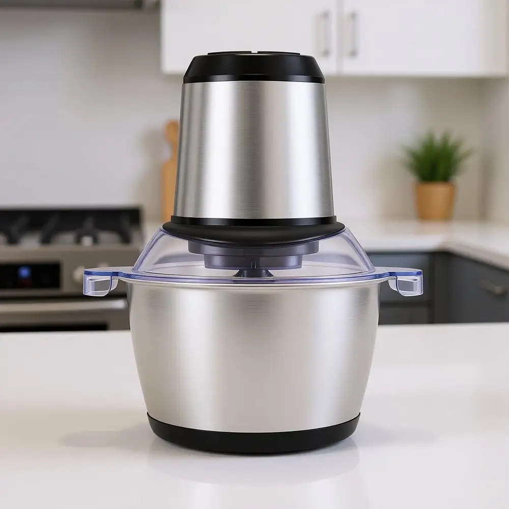 

Electric Meat Grinder 2L Stainless Steel Blender, 4 Blades, 350W, 8 Cups