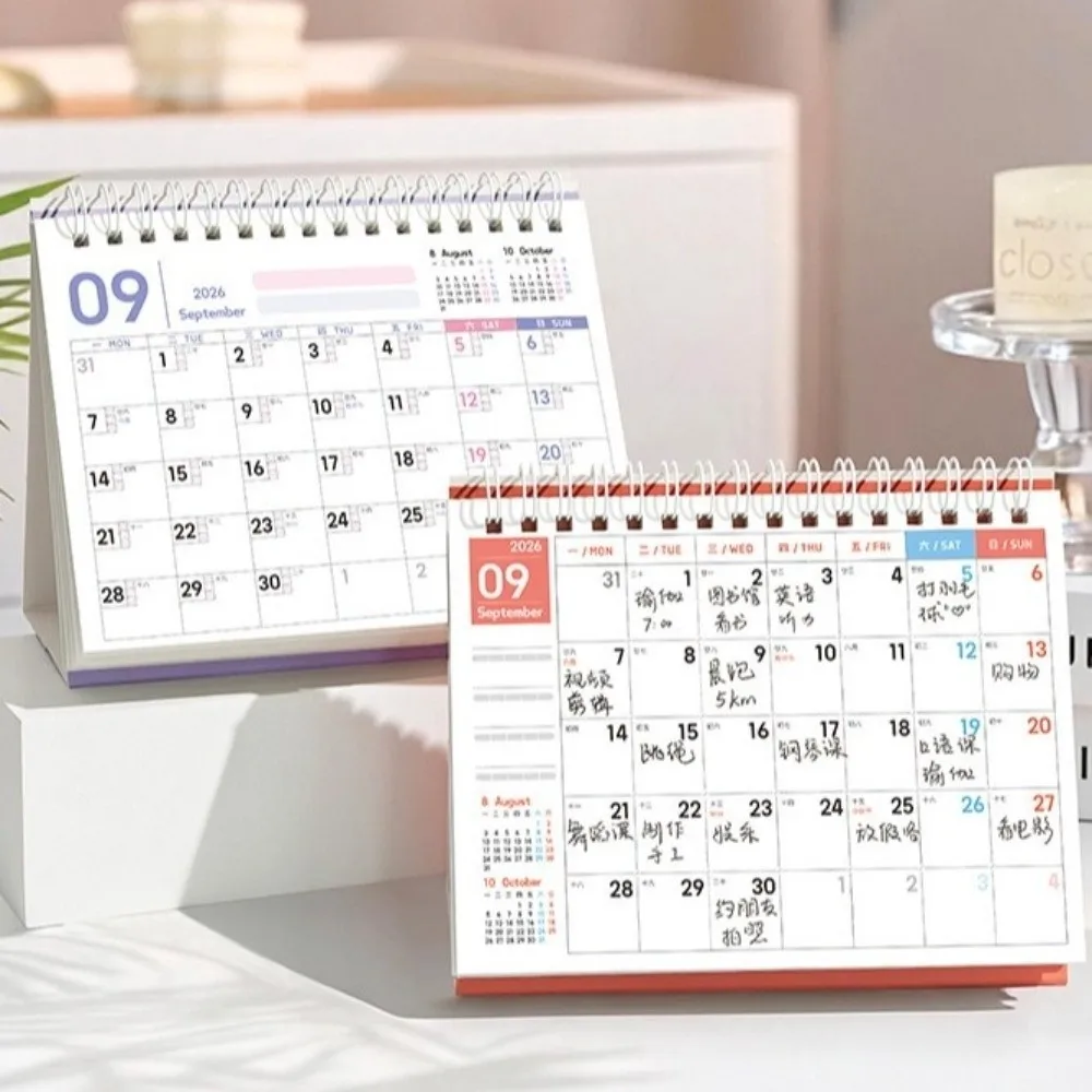 Gifts 2027 Desk Calendar Monthly Layout Writable Pages Coil Calendar Spiral Bound Monthly Calendar Study Desk