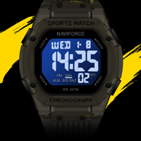 New Style NAVIFORCE 2025 Fashionable Men's Watch Digital 50M Waterproof Silicone Band Luminous Sport High Quality Man Wristwatch