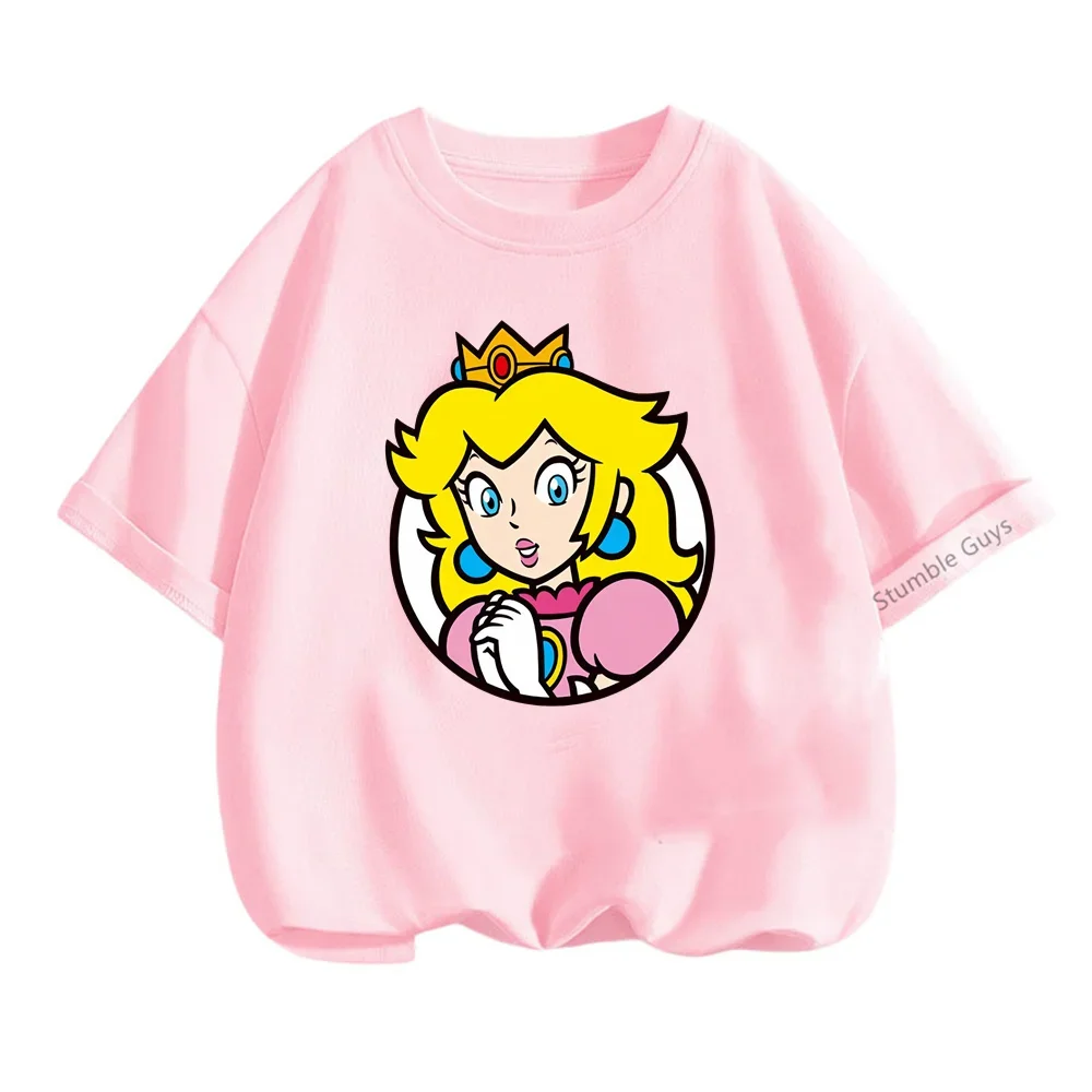 Casual Game Super Mario bros T-shirt Kids Harajuku Tops Fashion T-Shirt 3-14y Boys Clothes Girls Summer Teen Short Sleeve Tee