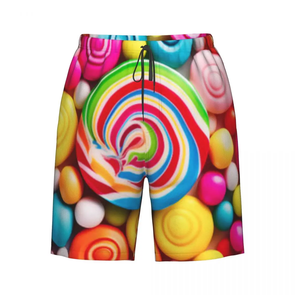 Men's Swimming Shorts Colorful Lollipops And Candy Background Trunks Beach Wear