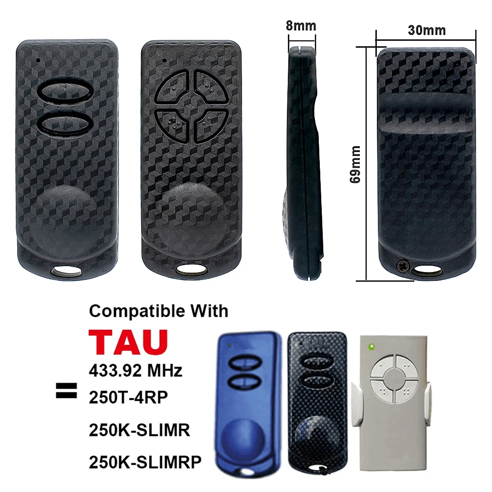 

TAU 2/4Buttons 433mhz Garage Remote Control for TAU 250T-4RP 250K-SLIM 250K-SLIM RP 433.92MHz Rolling Code Gate Door Opener