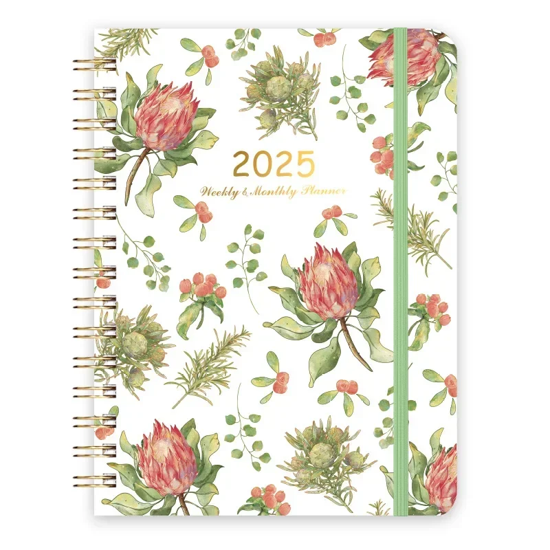 1 Pc Schedule Book Weekly Planner Calendar Agenda 2025 Paper Academic Floral Office Notepad Planner 2025 Kinbor Agenda Notebook