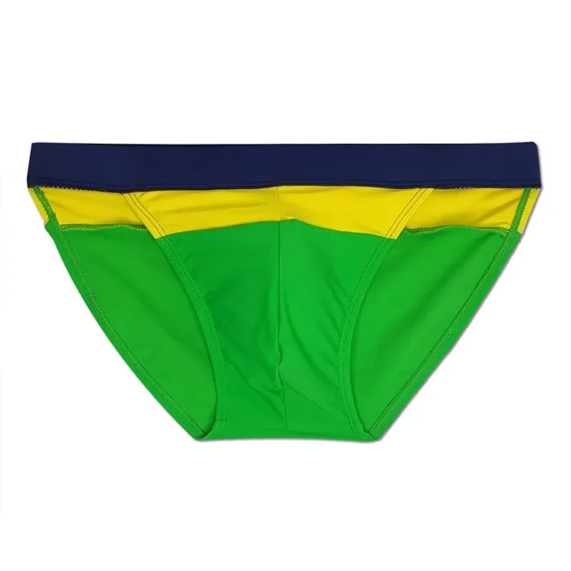 2025Men's high-fork triangle swimming trunks color matching fashion drawstring triangle fitness quick-drying beach pants UXH360