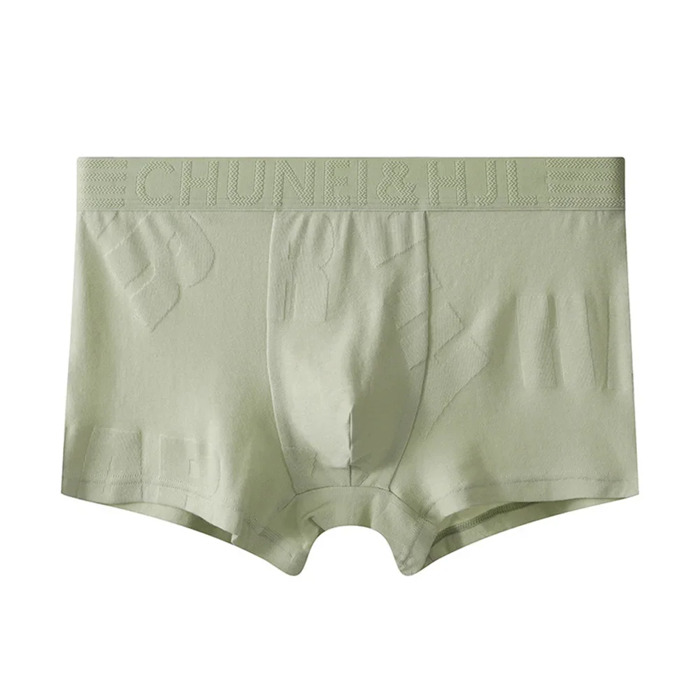 Men Solid Breathable Flat Angle Underwear Four Corner Pants Boxer Shorts Trunks Sexy U Convex Pouch Male Underpants