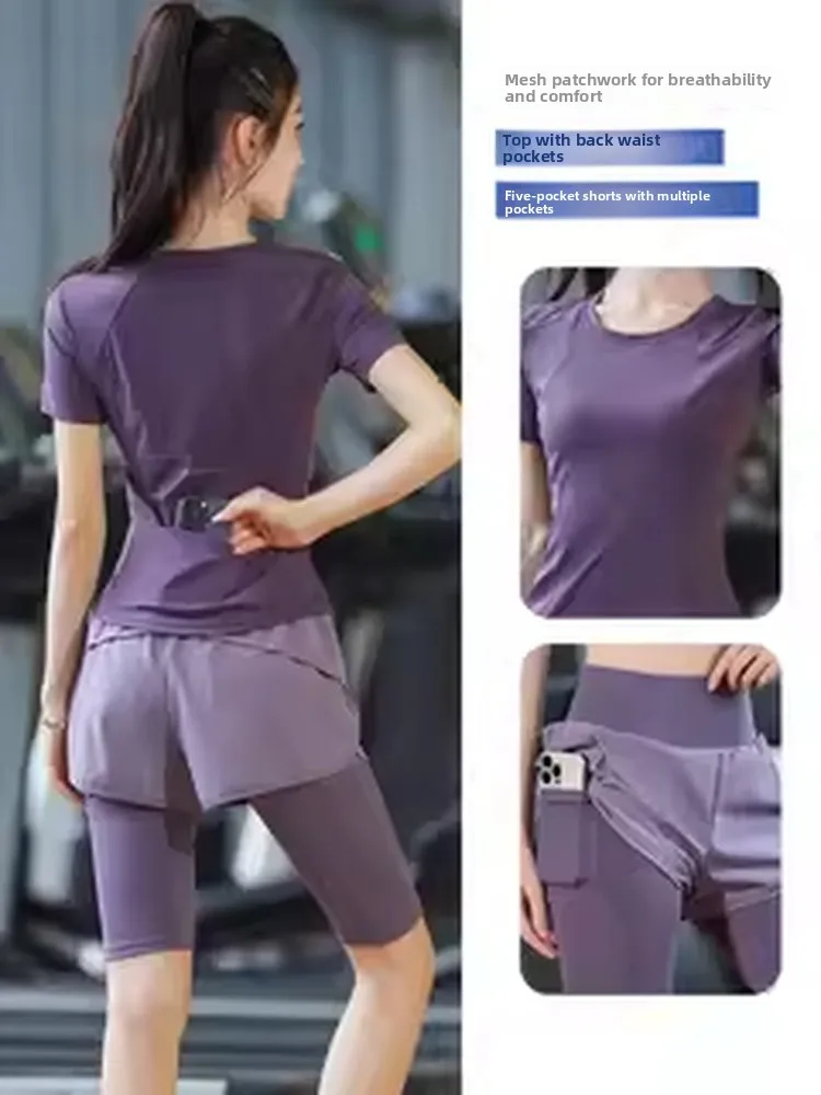 

Профессиональный дышащий женский комплект для марафона: быстросохнущая одежда для йоги, тренировок в спортзале и активного отдыха