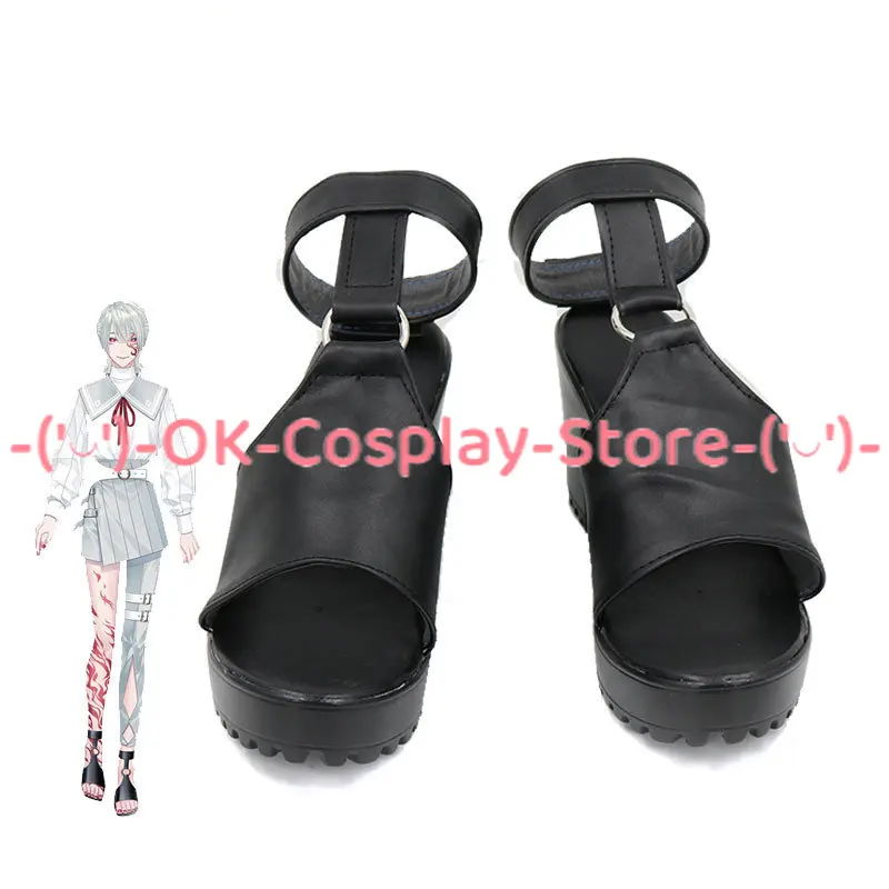 

Genzuki Tojiro Cosplay Shoes Halloween Carnival Boots Vtuber Cosplay Prop PU Leather Shoes Custom Made