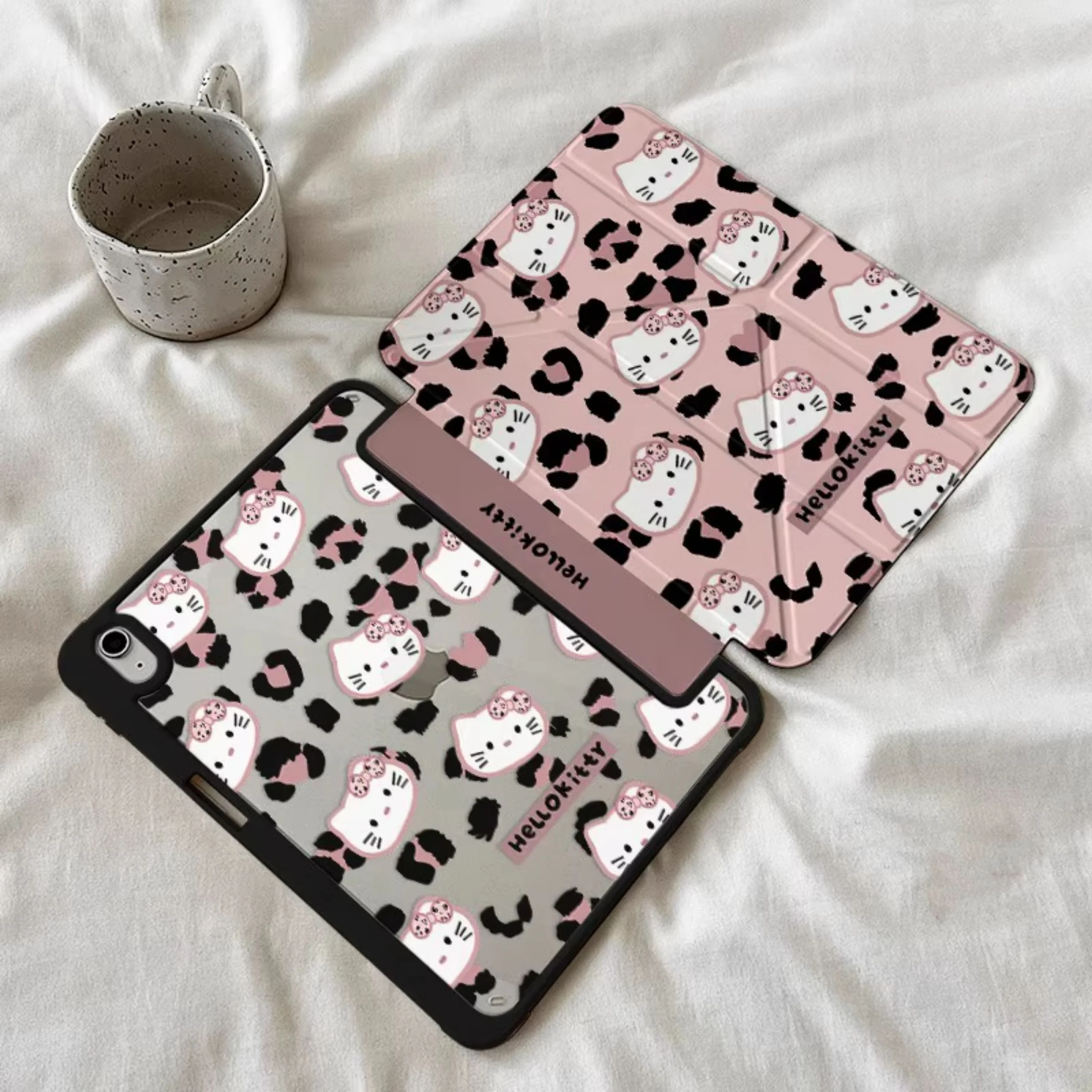 حافظة هالو كيتي آي باد ميني 7 اللوحي 2025 آيباد 9/11 الجديدة المضادة للانحناء أكريليك الهواء 6/5 نمط مزدوج الجوانب 10.2 مع فتحة قلم رصاص برو 13