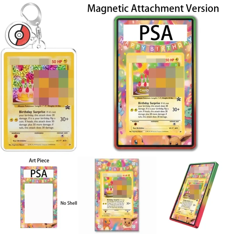 Étui de protection en acrylique recyclable pour cartes Pokémon Base Set, Lightning Mouse, Anime, Art Expand Art, et porte-clés, idéal comme cadeau pour les fans d'art, pour l'anniversaire