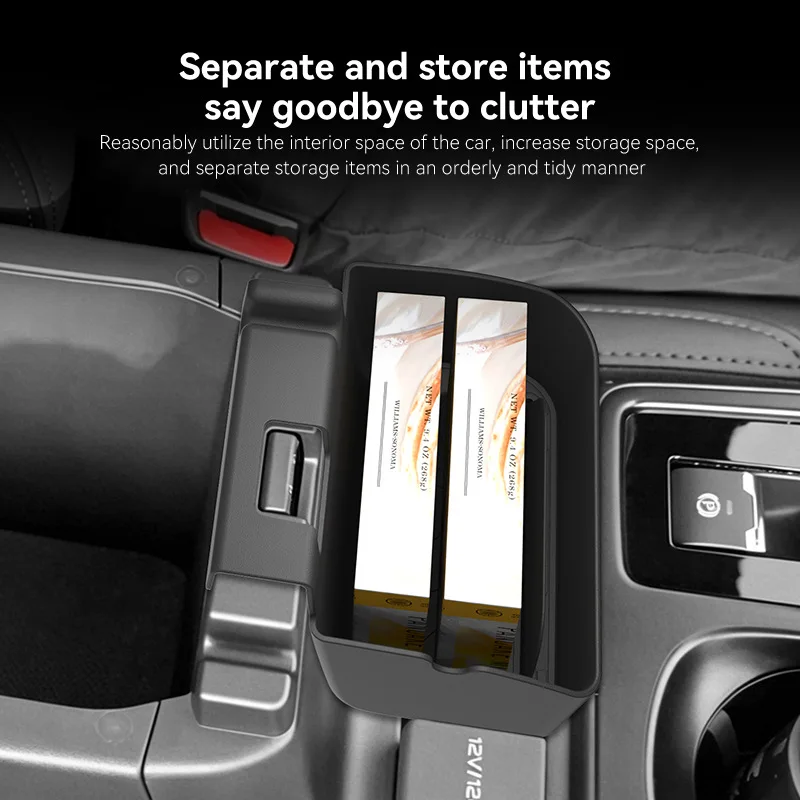 Center Console Organizer Tray for 2026 Subaru Outback Dual-Layer Armrest Storage Box with Non-Slip Mats ABS Insert for All Model