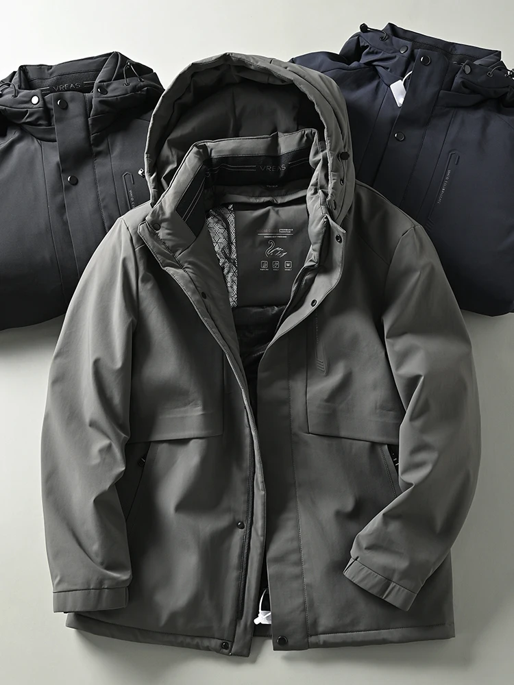 

Мужская зимняя парка премиум-класса с гусиным пухом, новая повседневная модель с отстегивающейся внутренней утепленной курткой, ветрозащитная, с 3D-дизайном