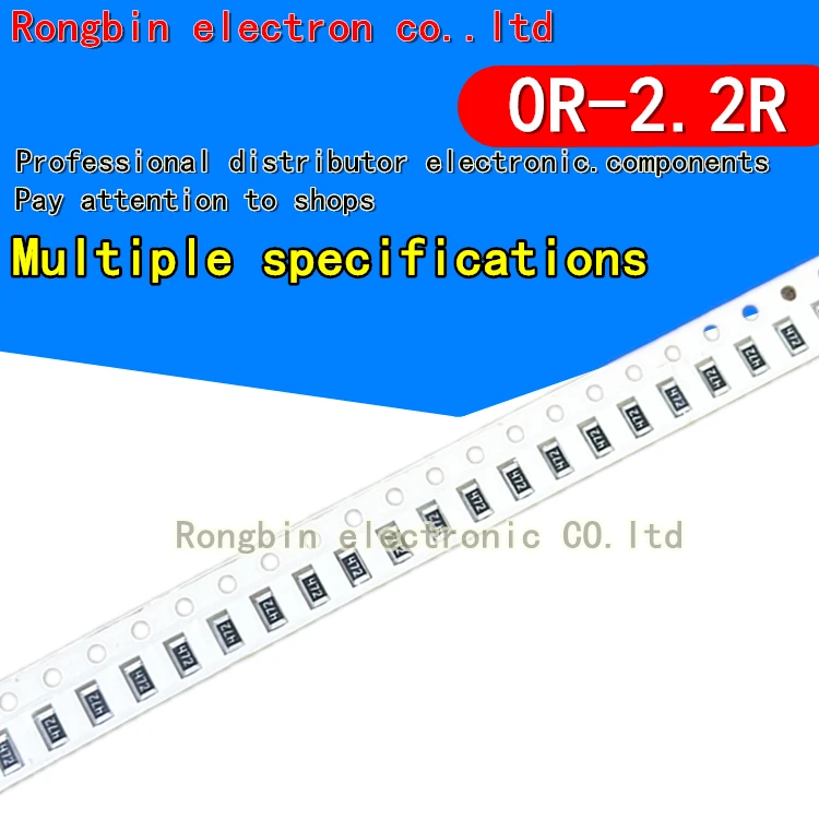 

100PCS 1206 SMD resistor 1% 0R 1R 1.1R 1.2R 1.3R 1.5R 1.6R 1.8R 2R 2.2R ohm