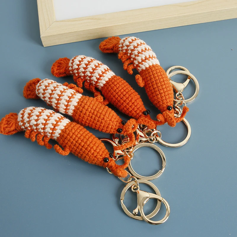 1 llavero con colgante de camarón divertido ​ Accesorio de Moda para Mochila de Crochet, Iniciador de Conversaciones Único, Agrega un Toque de Jugabilidad a tu Estilo