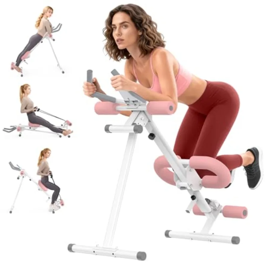

Home gym foldable ab machine steel frame black 5-in-1 adjustable full-body core trainer