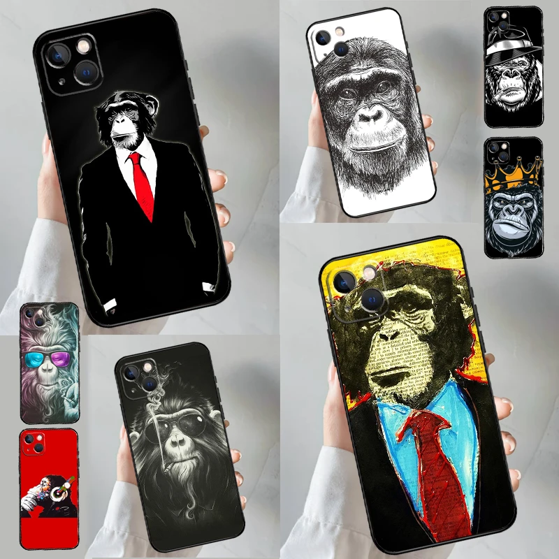 Amazing Monkey Chimpanzee Phone Case For iPhone 16 15 14 13 12 11 Pro XS Max Mini XR X 7 8 Plus Back Cover