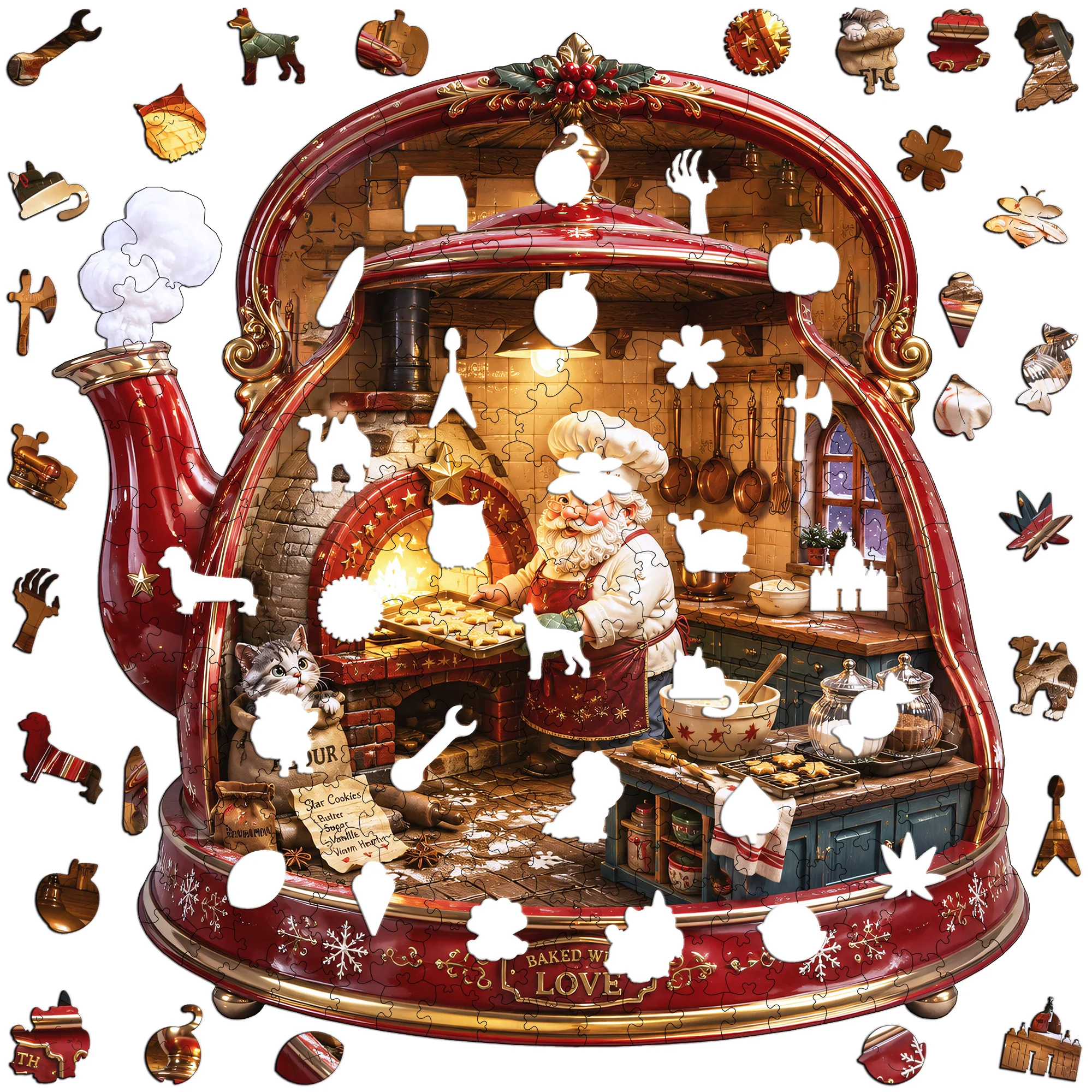 Watermill Flat Wooden Puzzle Gift Toy Animal Jigsaw Puzzle Tabletop Puzzle Game Ideal Gift for Holidays Gift for Teens Kids