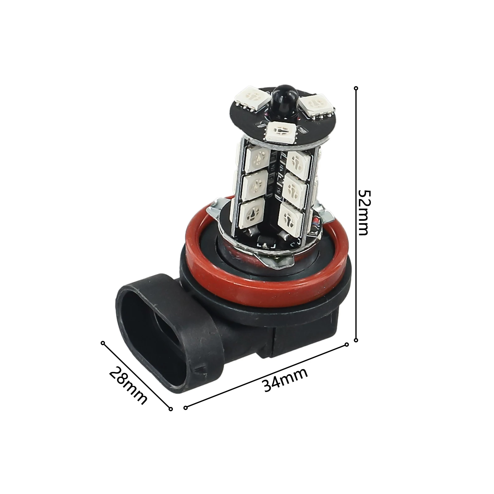 2pcs Car Fog Light Bulbs H11 / H9 / H8 27SMD 5050 Multicolor RGB LED Automobiles Headlights Driver Bulb Auto Accessories