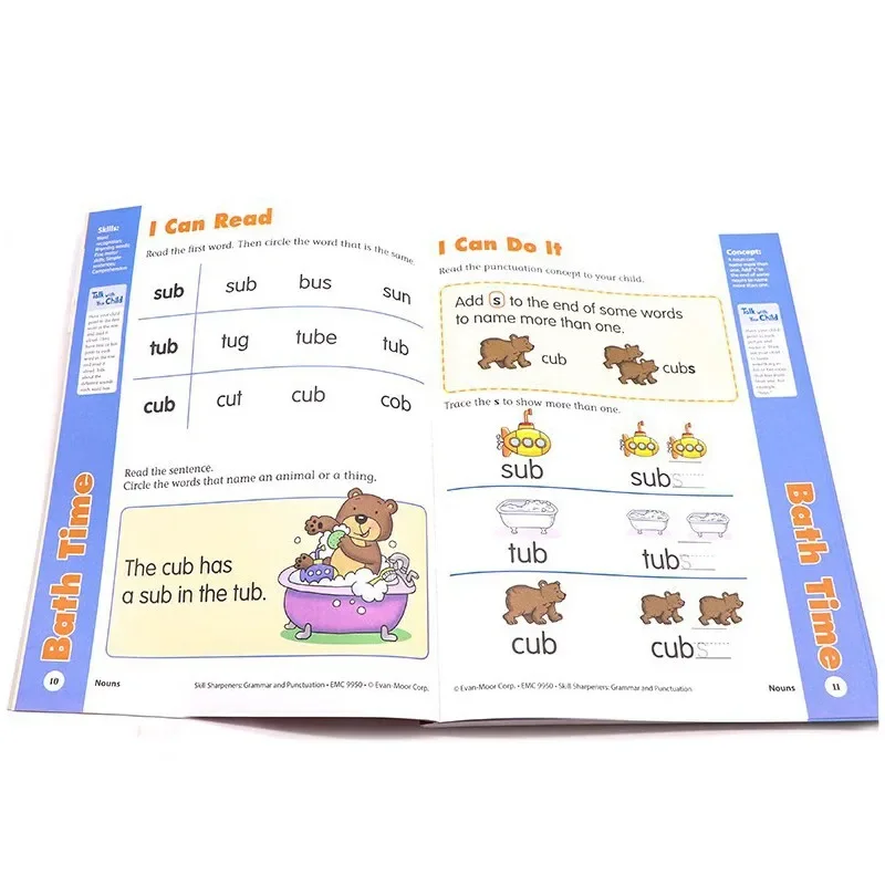 مصنف Evan-Moor Skill Sharpeners Grammar and Obctuation Grade K، العمر 3 4 5 6، كتاب باللغة الإنجليزية 9781629388687 #3