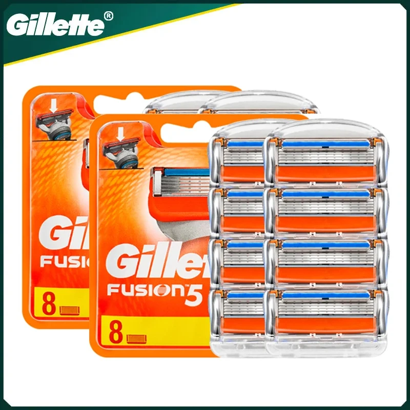 Gillette Fusion 5 Razor Blade 5 Layers Safety Manual Shaving Head Replacement Beard Shaver Refills Cassettes for Man Face Care