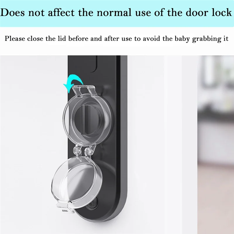 

Pack Deadbolt Safety Lock Covers For Doors, Child Safety Cover Set With 2 Units, Child-Proof Door Knob Protector Transparent