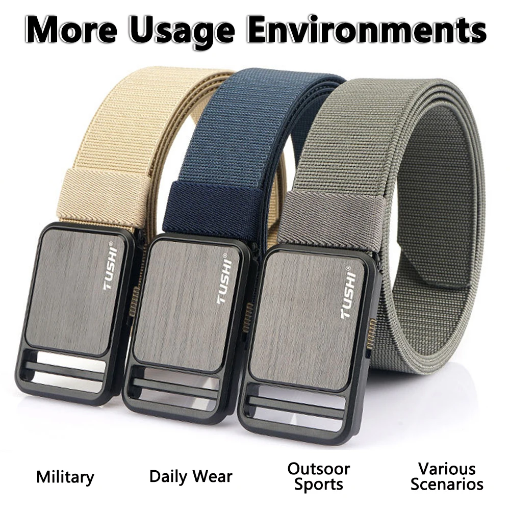 TUSHI Men's Belt Outdoor Tactical Belt Nylon Cloth Belt Mountaineering Belt Military Wide Waist Belt Work Belt Neutral Belts