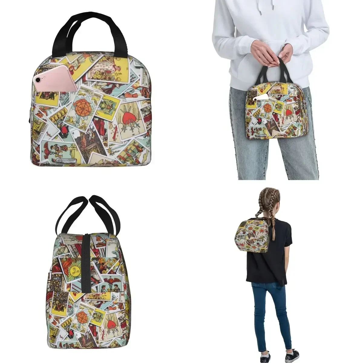 Tarot Card Collection Insulated Lunch Bag Leakproof Lunch Container Thermal Bag Lunch Box Tote Office Travel Food Handbags