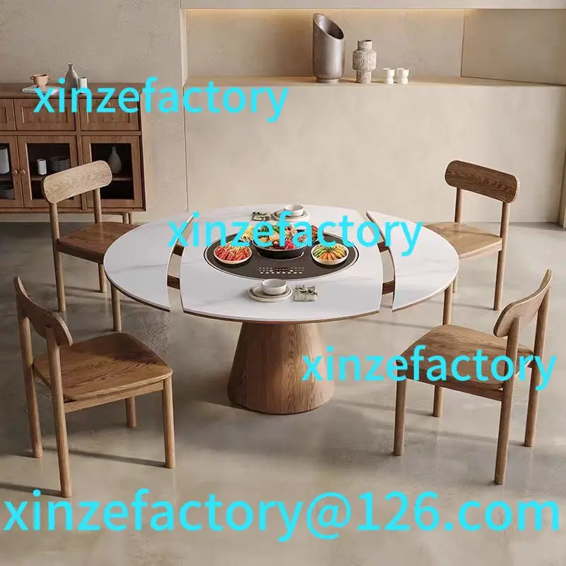

Customizable medieval charm solid wood rock slab dining table