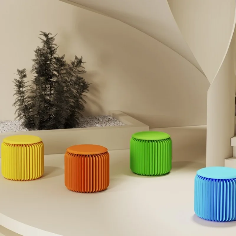 

Innovative Paper Folding Stool, Dopamine Colorful Shoe Bench & Sofa Side Stool, Foldable & Space-saving for Entryway Living Room