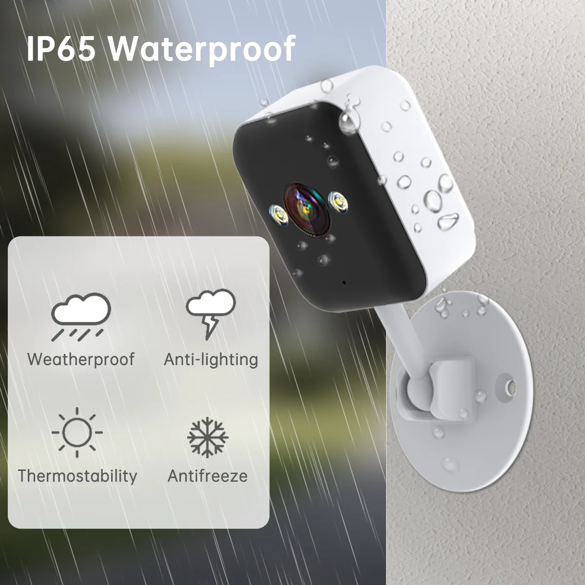 JOOAN 1080P Full HD Wireless Surveillance Camera, IP65 Waterproof IP Camera, Built-in AP Hotspot, Can Be Viewed Without Internet